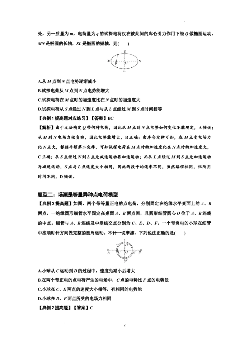 知识点63：电场线等势线与带电粒子运动轨迹的综合问题（提高解析版）_04高考物理_通用版（老高考）复习资料_2024年复习资料_提高版2024届高考物理一轮复习讲义及对应练习