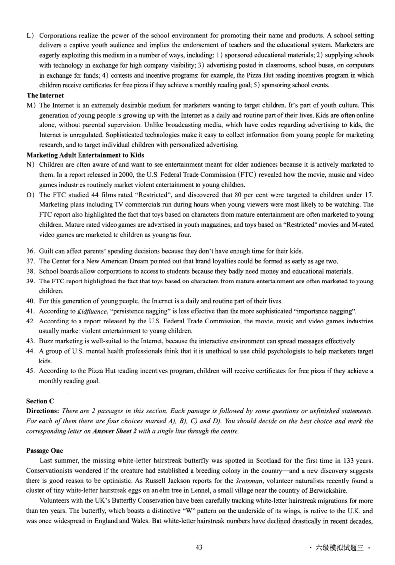 版本一六级模拟试卷全5套_02.四六级真题+模拟题（0128）_六级模拟卷全10套(0128)_版本一六级模拟卷5套