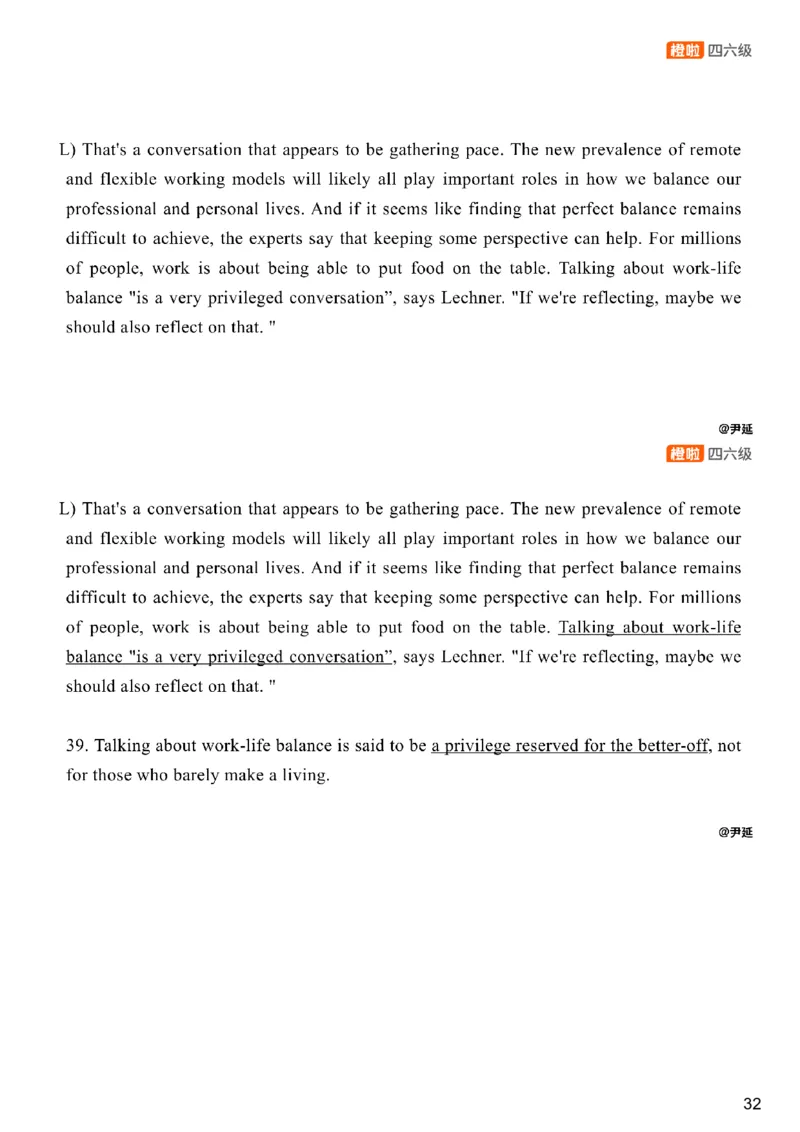 [24.4]--四级阅读模考解析24年12月第一套匹配题+选词填_最新更新，视频都在这_2026、6月四级速转存易和谐_1、2025年6月四级_10.2026四级英语橙啦_{1}--课程_{24}--四级6月7日模考解析