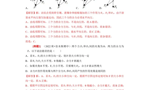 第4讲　力的合成和分解（解析版）_04高考物理_通用版（老高考）复习资料_2024年复习资料_完2024年高考物理一轮考点复习精讲精练（全国通用）_第04讲　力的合成和分解（全国通用）