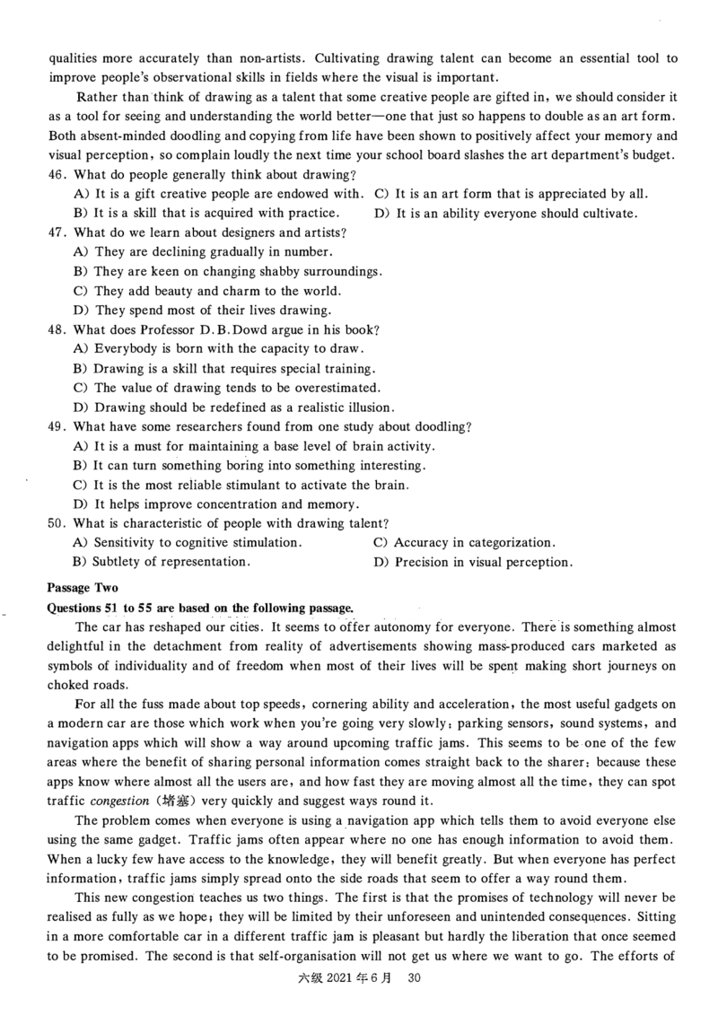 202_最新更新，视频都在这_2026、6月四级速转存易和谐_四六级真题+资料包_六级真题_2021年06月六级真题及答案解析（完整版）