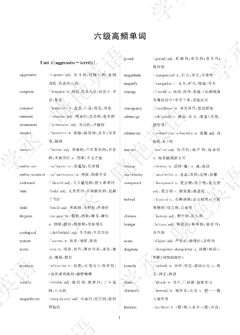 晓艳带你学英语&middot;六级高频单词_最新更新，视频都在这_2026，6月六级速转存易和谐_0、2025年12月六级_00.学丞六级全程班刘晓燕_00讲义资料_《六级考试高频词汇》