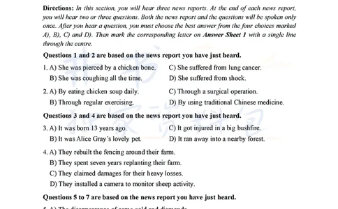 2021年12月大学英语四级考试真题卷2_最新更新，视频都在这_2026、6月四级速转存易和谐_四六级真题+资料包_四级真题_2021年12月CET4
