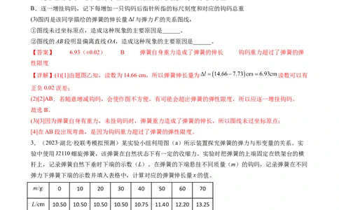 第10讲探究弹簧弹力与形变量的关系（练习）（解析版）_04高考物理_新高考复习资料_2024新高考复习资料_一轮复习资料_2024年高考物理一轮复习讲练测（讲义+练习+课件）（新高考）