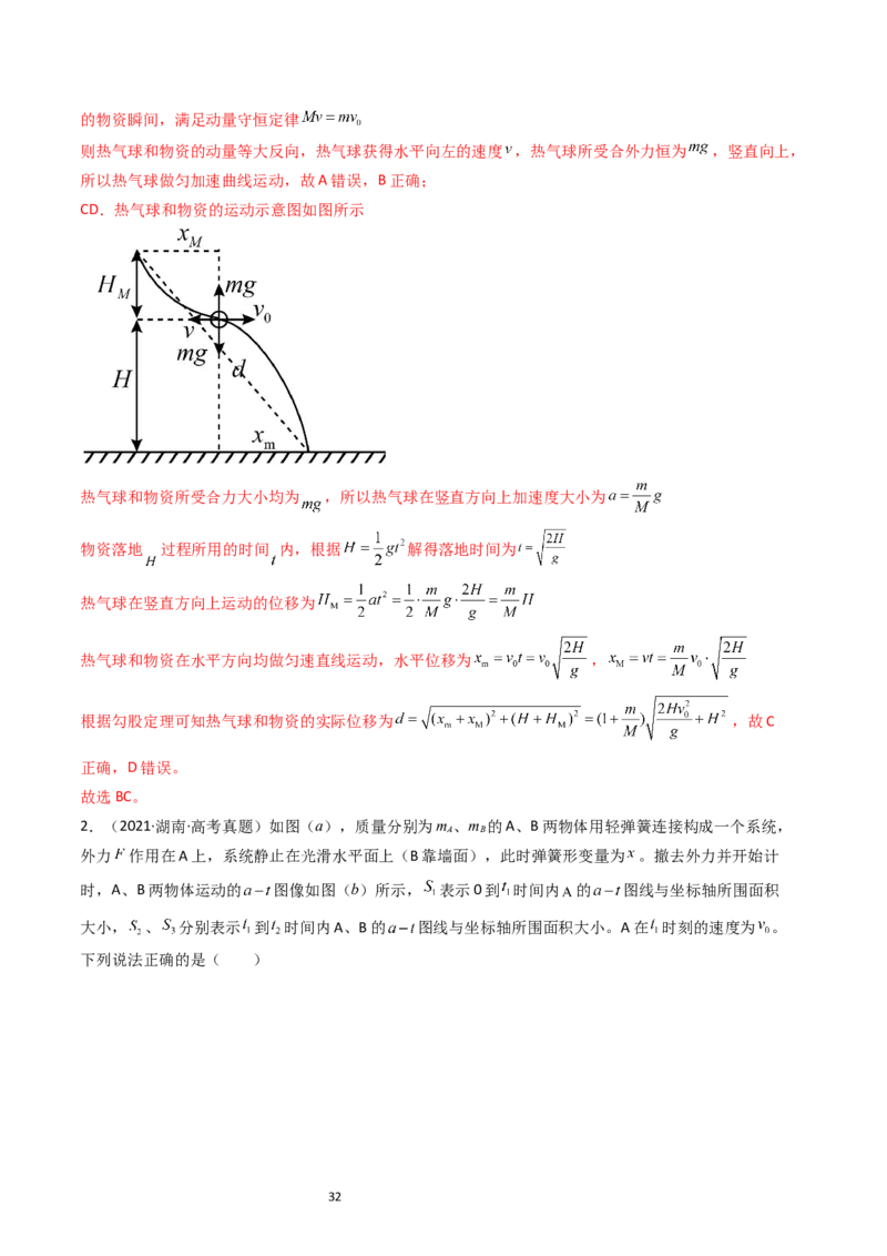 考点28动量守恒定律及其应用（核心考点精讲+分层精练）-备战2024年高考物理一轮复习考点帮（新高考专用）（解析版）_04高考物理_新高考复习资料_2024新高考复习资料_一轮复习资料
