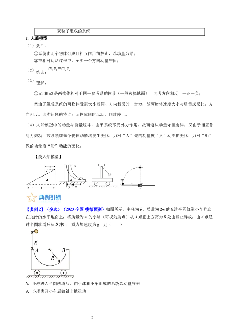考点28动量守恒定律及其应用（核心考点精讲+分层精练）-备战2024年高考物理一轮复习考点帮（新高考专用）（解析版）_04高考物理_新高考复习资料_2024新高考复习资料_一轮复习资料