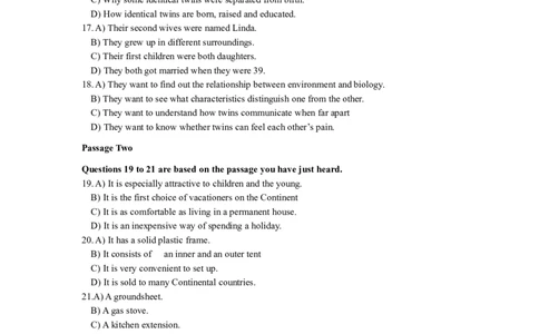 2014年12月大学英语四级考试真题试题（一）_02.四六级真题+模拟题（0128）_四级真题+音频+解析(0128)_02.2013&mdash;2015年旧题型_2014年12月CET4_2014年12月英语四级考试真题及答案解析（一）