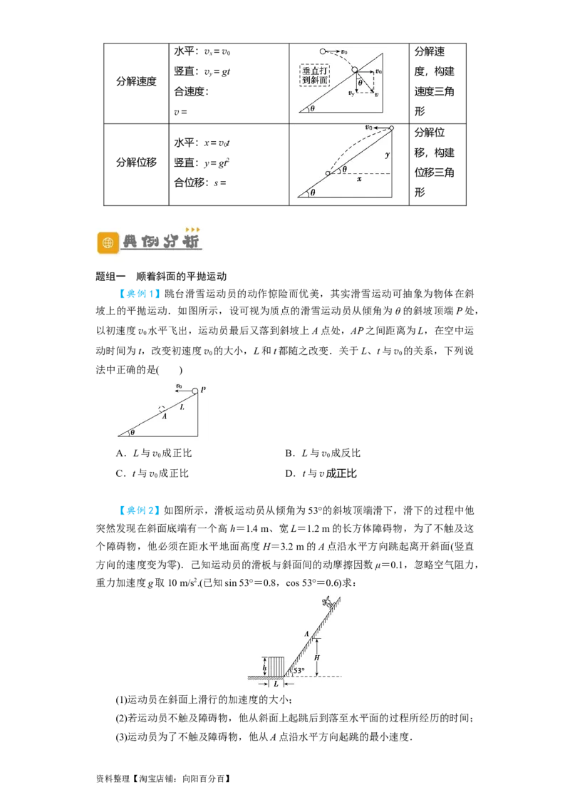 第13讲　抛体运动（原卷版）_04高考物理_通用版（老高考）复习资料_2024年复习资料_完划重点2024年高考一轮复习精细讲义