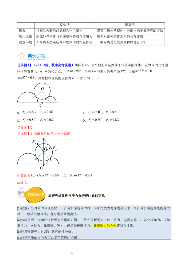 考点07受力分析共点力的平衡（核心考点精讲精练）-备战2024年高考物理一轮复习考点帮（新高考专用）（解析版）_04高考物理_新高考复习资料_2024新高考复习资料_一轮复习资料
