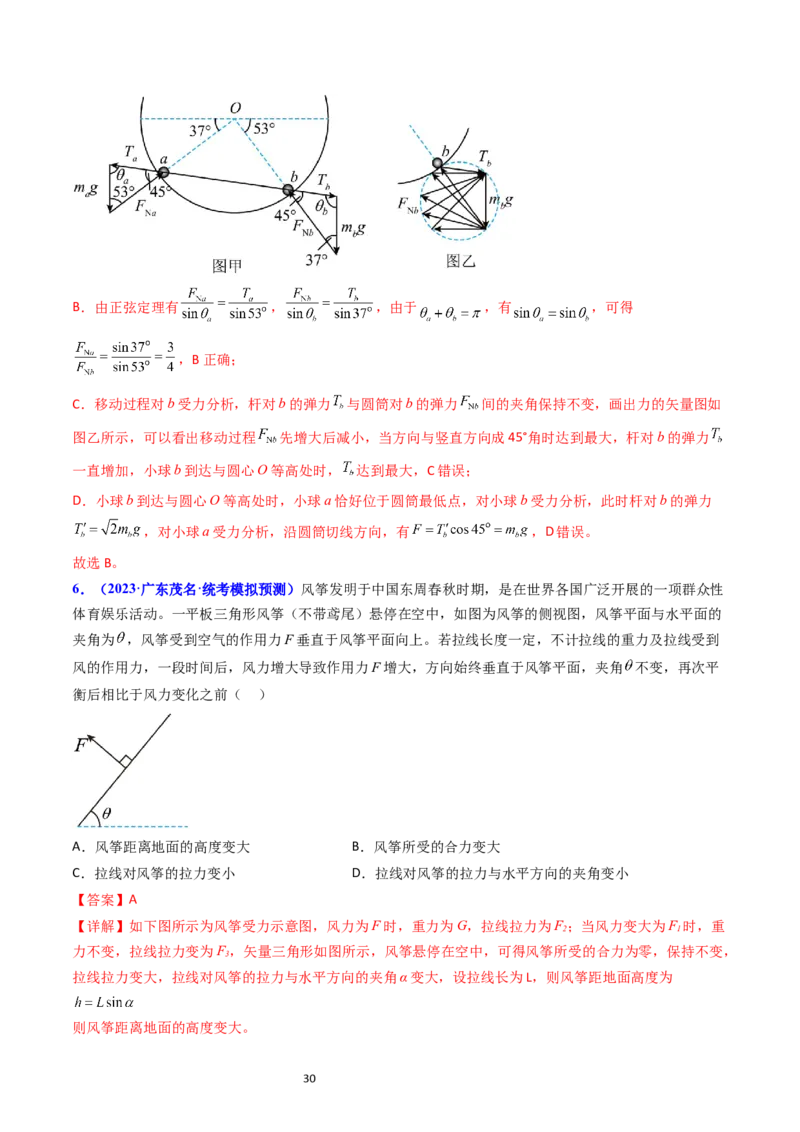 考点07受力分析共点力的平衡（核心考点精讲精练）-备战2024年高考物理一轮复习考点帮（新高考专用）（解析版）_04高考物理_新高考复习资料_2024新高考复习资料_一轮复习资料