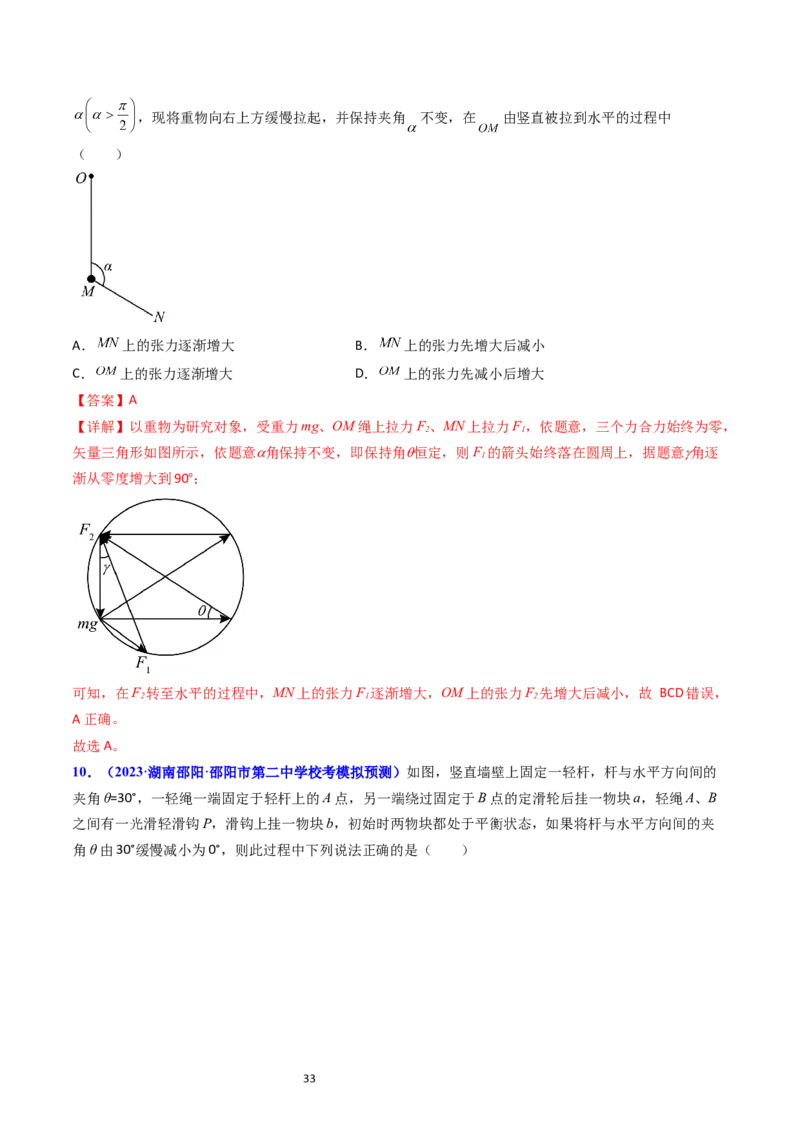 考点07受力分析共点力的平衡（核心考点精讲精练）-备战2024年高考物理一轮复习考点帮（新高考专用）（解析版）_04高考物理_新高考复习资料_2024新高考复习资料_一轮复习资料