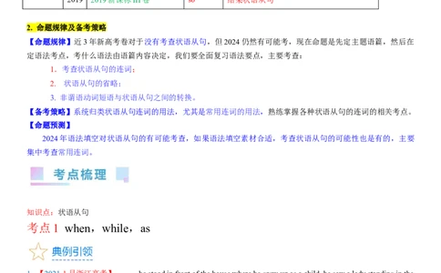 考点18状语从句（核心考点精讲精练）-备战2024年高考英语一轮复习考点帮（新高考专用）（教师版）_03高考英语_新高考复习资料_2024年新高考资料_一轮复习资料_语法核心考点