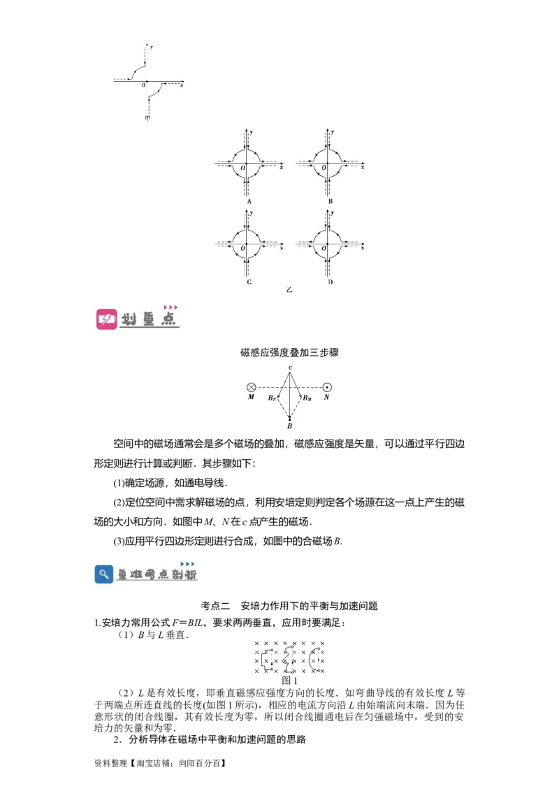 第37讲　磁场的描述、磁场对电流的作用（原卷版）_04高考物理_新高考复习资料_2024新高考复习资料_一轮复习资料_完划重点2024年高考一轮复习精细讲义