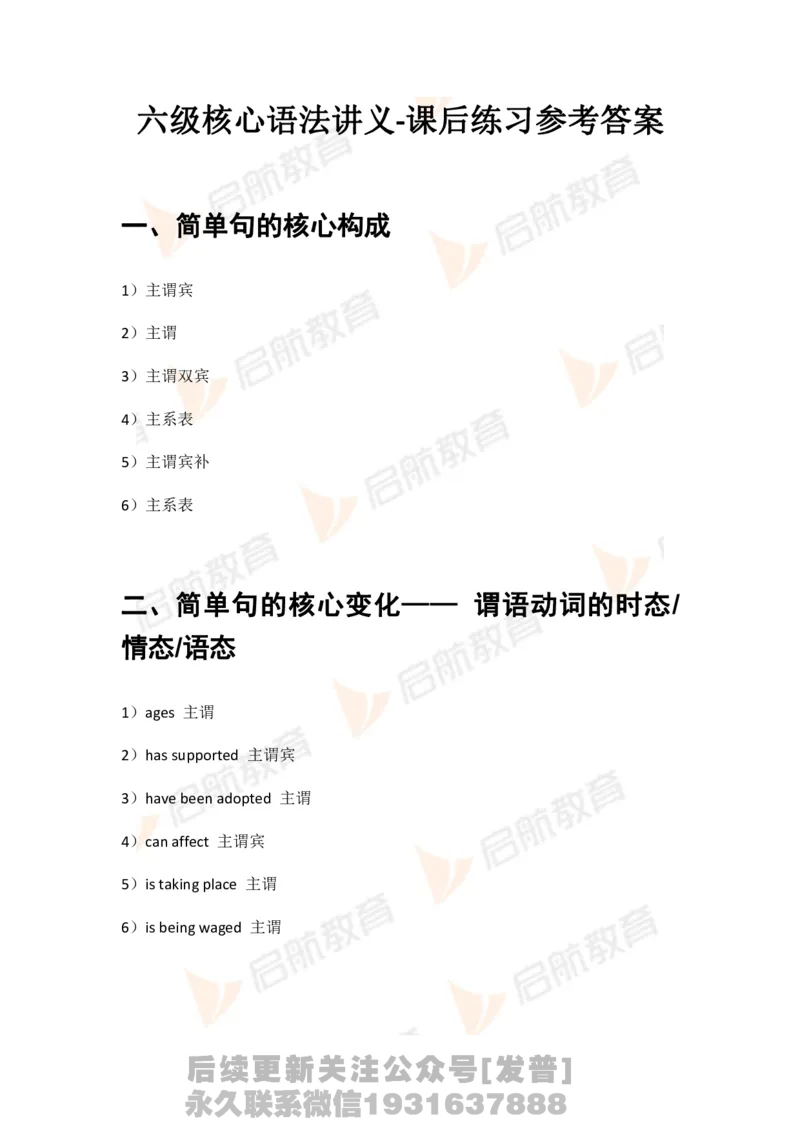 六级核心语法讲义-课后练习答案_最新更新，视频都在这_2026，6月六级速转存易和谐_1、2025年6月六级_01.2026六级英语田静_01.电子讲义