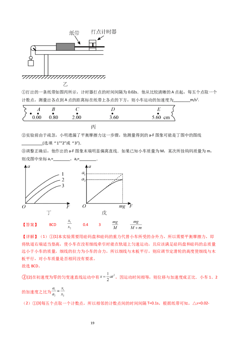 考点13实验四探究加速度与力和质量的关系（核心考点精讲精练）-备战2024年高考物理一轮复习考点帮（新高考专用）（解析版）_04高考物理_新高考复习资料_2024新高考复习资料
