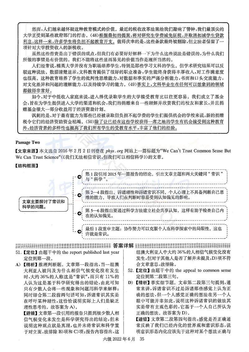 2022年06月大学英语6级答案解析（卷一）_最新更新，视频都在这_2026、6月四级速转存易和谐_四六级真题+资料包_六级真题_2022年06月六级真题及答案解析（全三套）