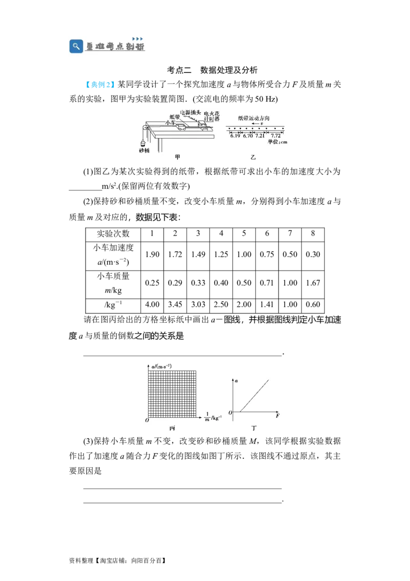 第11讲实验：验证牛顿第二定律（原卷版）_04高考物理_新高考复习资料_2024新高考复习资料_一轮复习资料_完划重点2024年高考一轮复习精细讲义
