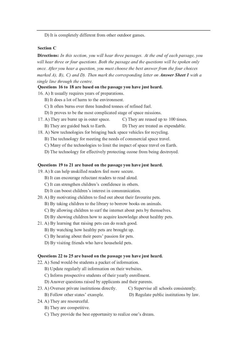 2024年12月四级真题全3套_02.四六级真题+模拟题（0128）_四级真题+音频+解析(0128)_03.2016&mdash;2025年新题型_2024年12月四级_2024.12四级真题word