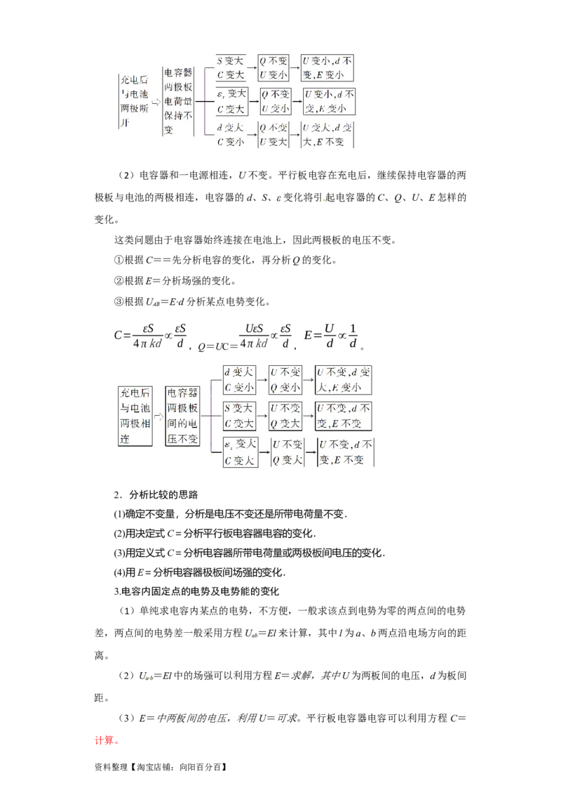 第28讲　电容动态分析及带电粒子在电场中的运动（原卷版）_04高考物理_新高考复习资料_2024新高考复习资料_一轮复习资料_完划重点2024年高考一轮复习精细讲义
