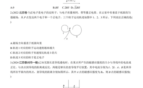 第一篇　专题三　第9练　磁场_04高考物理_2025年新高考资料_二轮复习_2025年高考物理大二轮_2025物理二轮专题复习学生用书Word版文档_二轮专题强化练+考前特训_二轮专题强化练