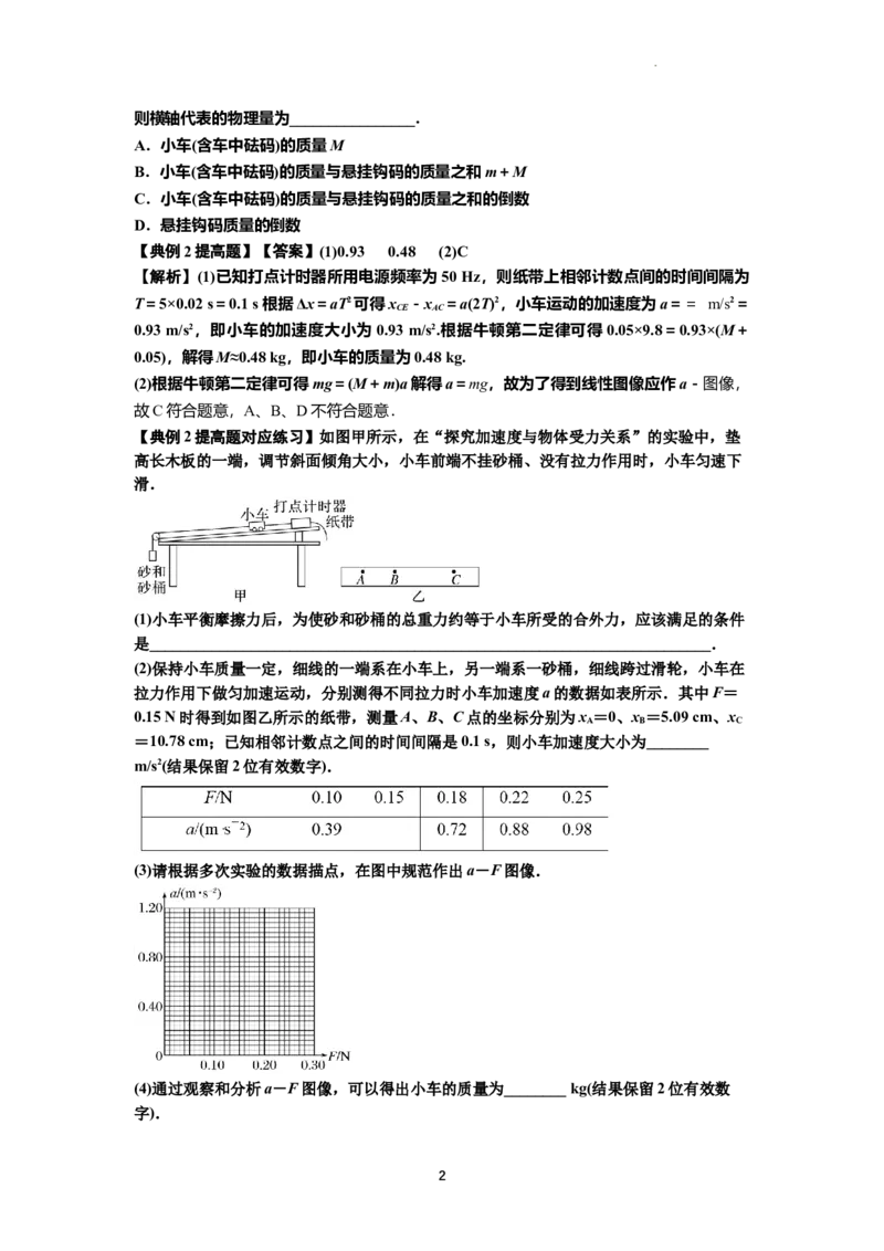知识点23：应用动力学方法测量物体的质量（提高解析版）_04高考物理_通用版（老高考）复习资料_2024年复习资料_提高版2024届高考物理一轮复习讲义及对应练习