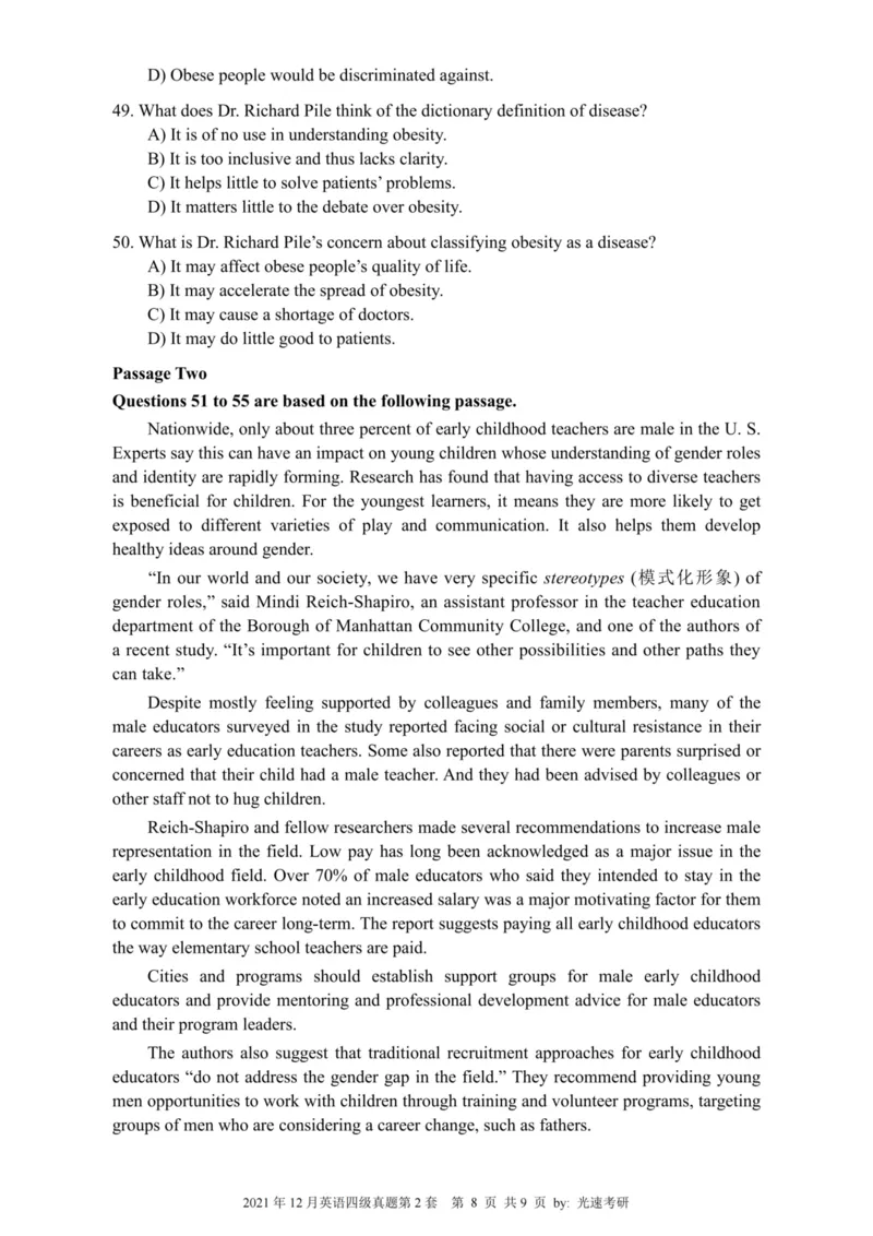 2021.12四级真题全3套(带书签)_02.四六级真题+模拟题（0128）_四级真题+音频+解析(0128)_03.2016&mdash;2025年新题型_2021年12月四级