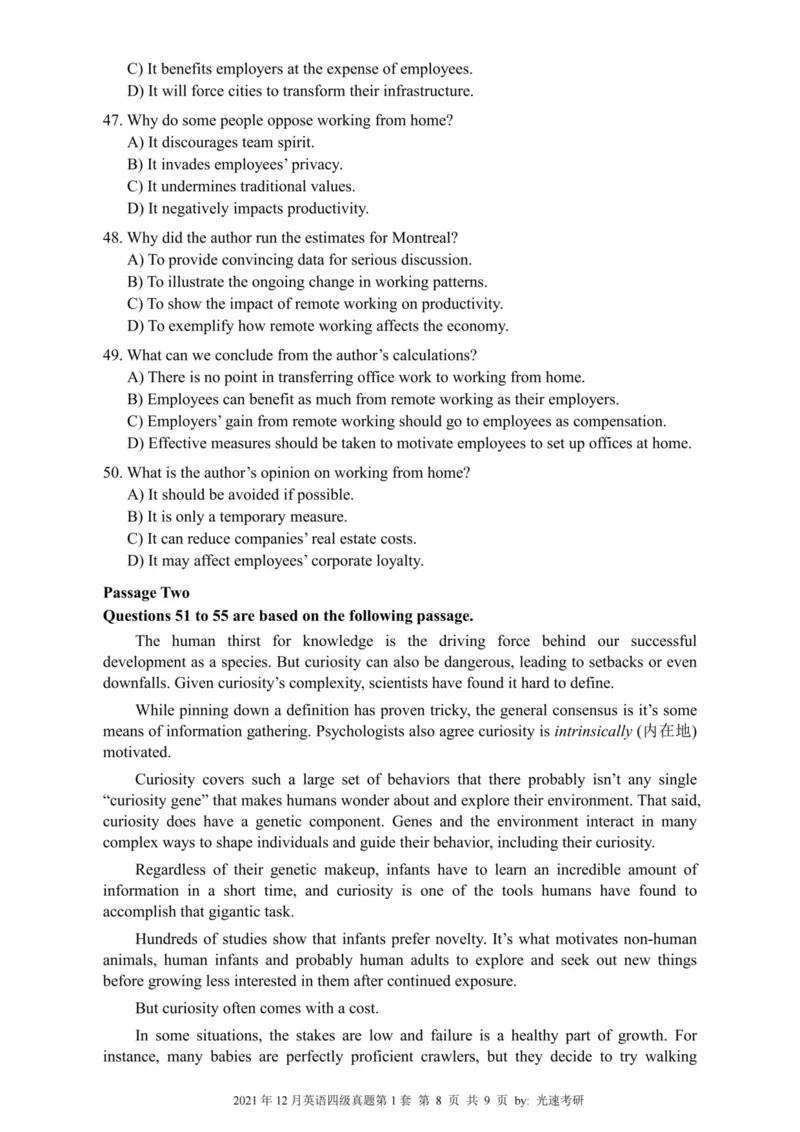 2021.12四级真题全3套(带书签)_02.四六级真题+模拟题（0128）_四级真题+音频+解析(0128)_03.2016&mdash;2025年新题型_2021年12月四级