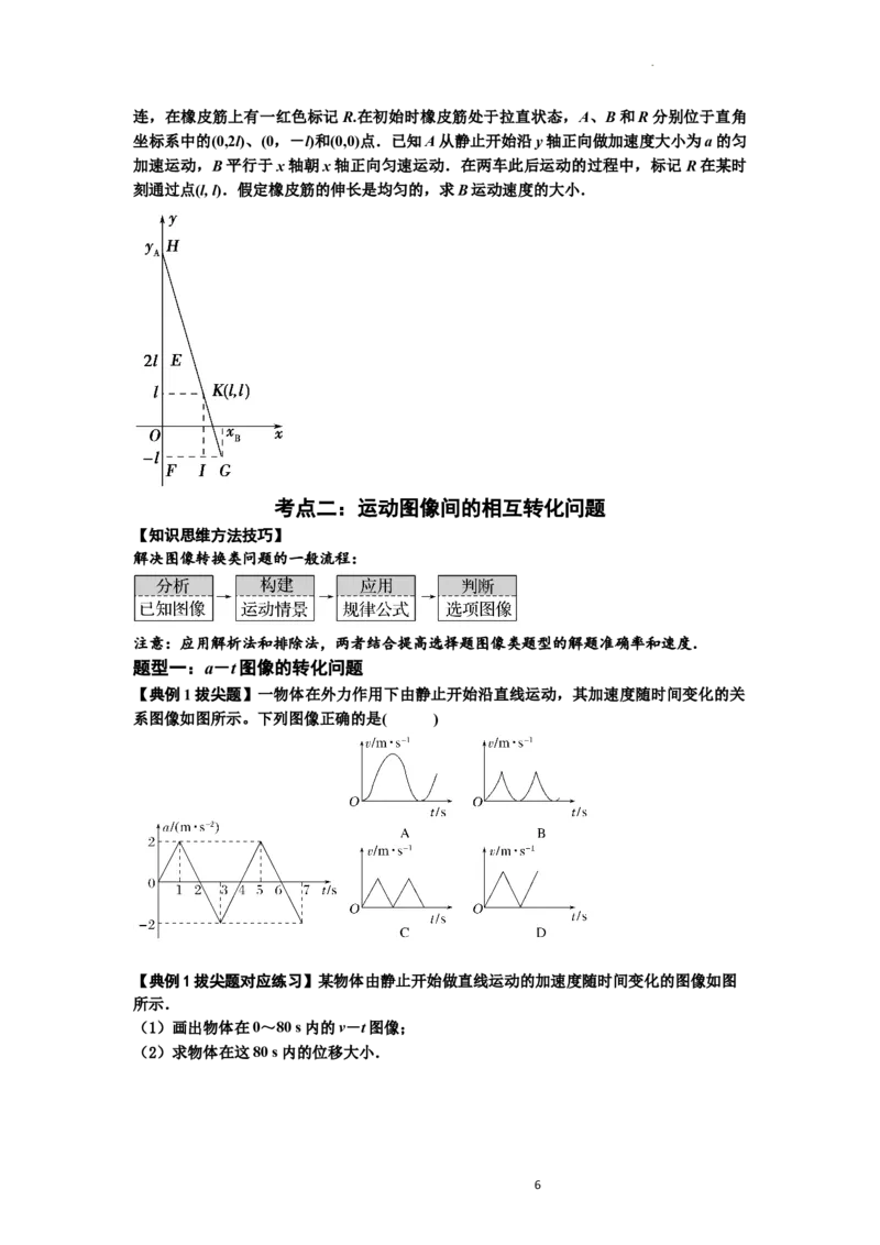 知识点3：运动学图像问题（拔尖原卷版）_04高考物理_通用版（老高考）复习资料_2024年复习资料_拔尖版2024届高考物理一轮复习讲义及对应练习_知识点3：运动学图像问题拔尖版