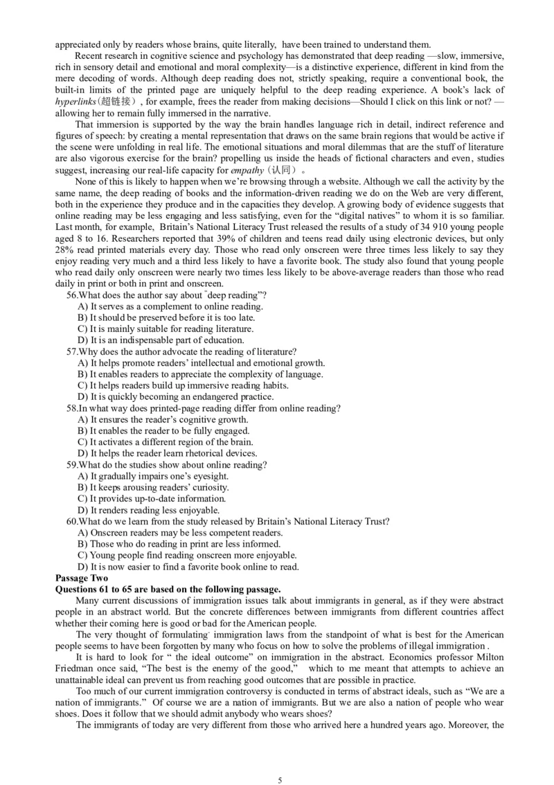 2014年6月六级考试真题（三）_02.四六级真题+模拟题（0128）_六级真题+音频+解析(0128)_02.2013&mdash;2015六级旧题型_2014年06月六级