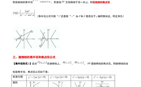 素养拓展31圆锥曲线中焦半径和焦点弦公式的应用（原卷版）_02高考数学_新高考复习资料_2024年新高考资料_一轮复习资料_一轮复习讲义&mdash;素养拓展（精讲+精练）（新高考通用）