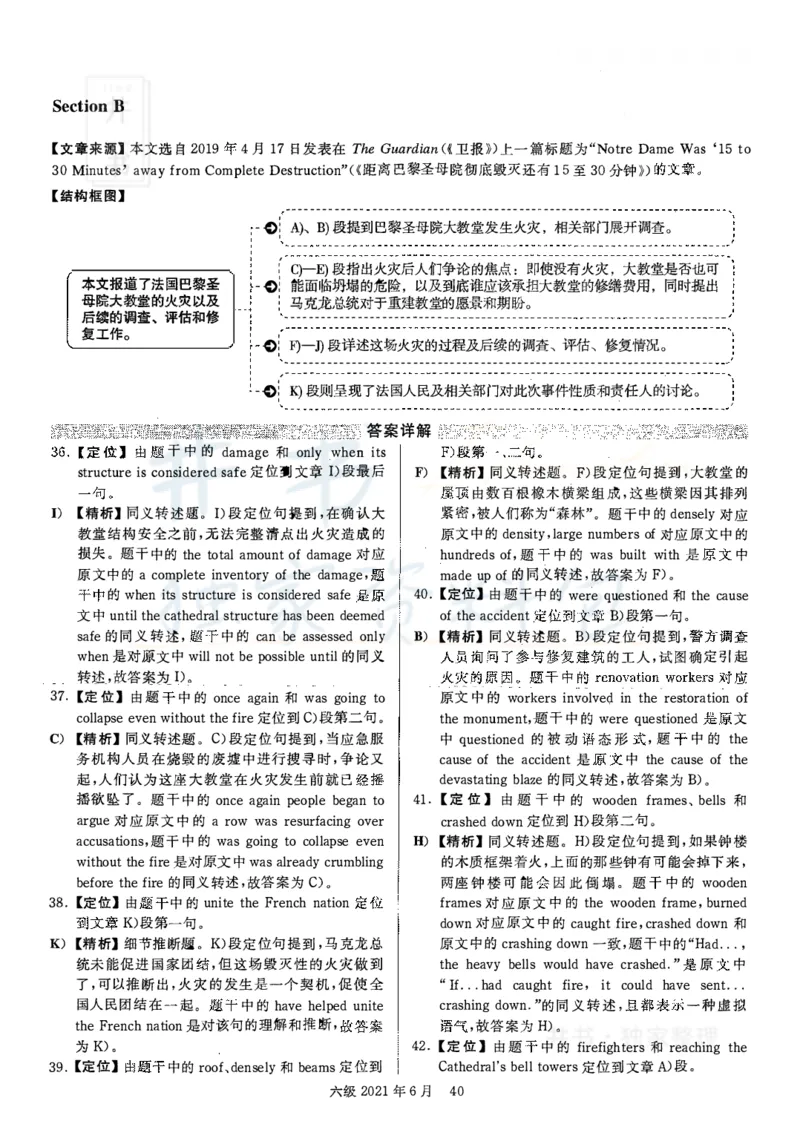 2021年06月英语六级真题答案解析（卷二）_最新更新，视频都在这_2026、6月四级速转存易和谐_四六级真题+资料包_六级真题_2021年06月六级真题及答案解析（完整版）