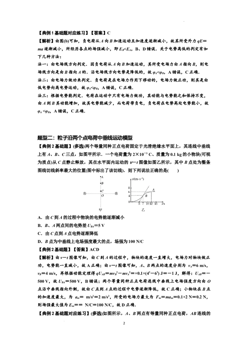 知识点66：静电场中的图象问题（解析版）_04高考物理_通用版（老高考）复习资料_2024年复习资料_基础版2024届高考物理一轮复习讲义及对应练习