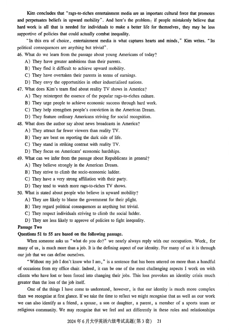 2024年6月六级三套真题带答案解析_最新更新，视频都在这_2026，6月六级速转存易和谐_讲义_就这样过英语六级真题+模拟