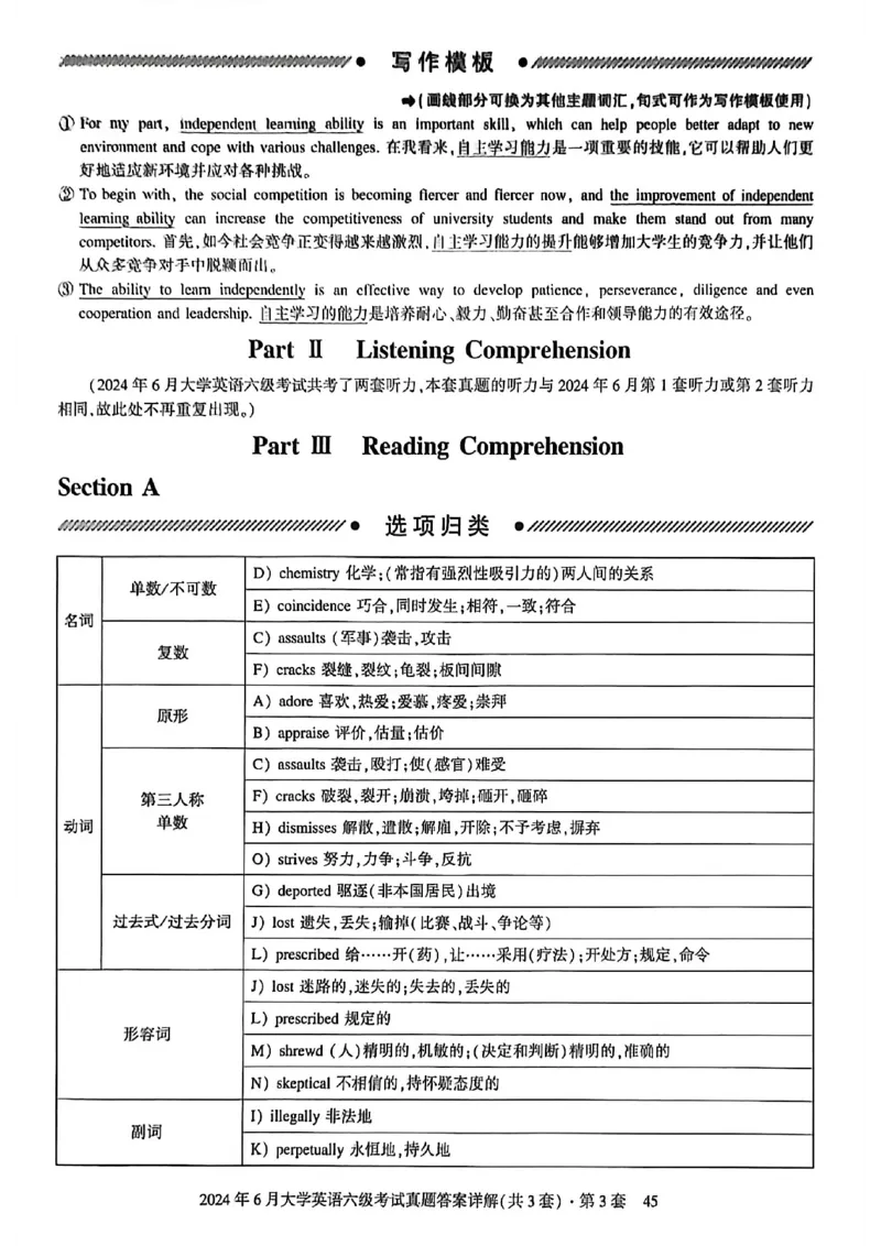2024年6月六级三套真题带答案解析_最新更新，视频都在这_2026，6月六级速转存易和谐_讲义_就这样过英语六级真题+模拟