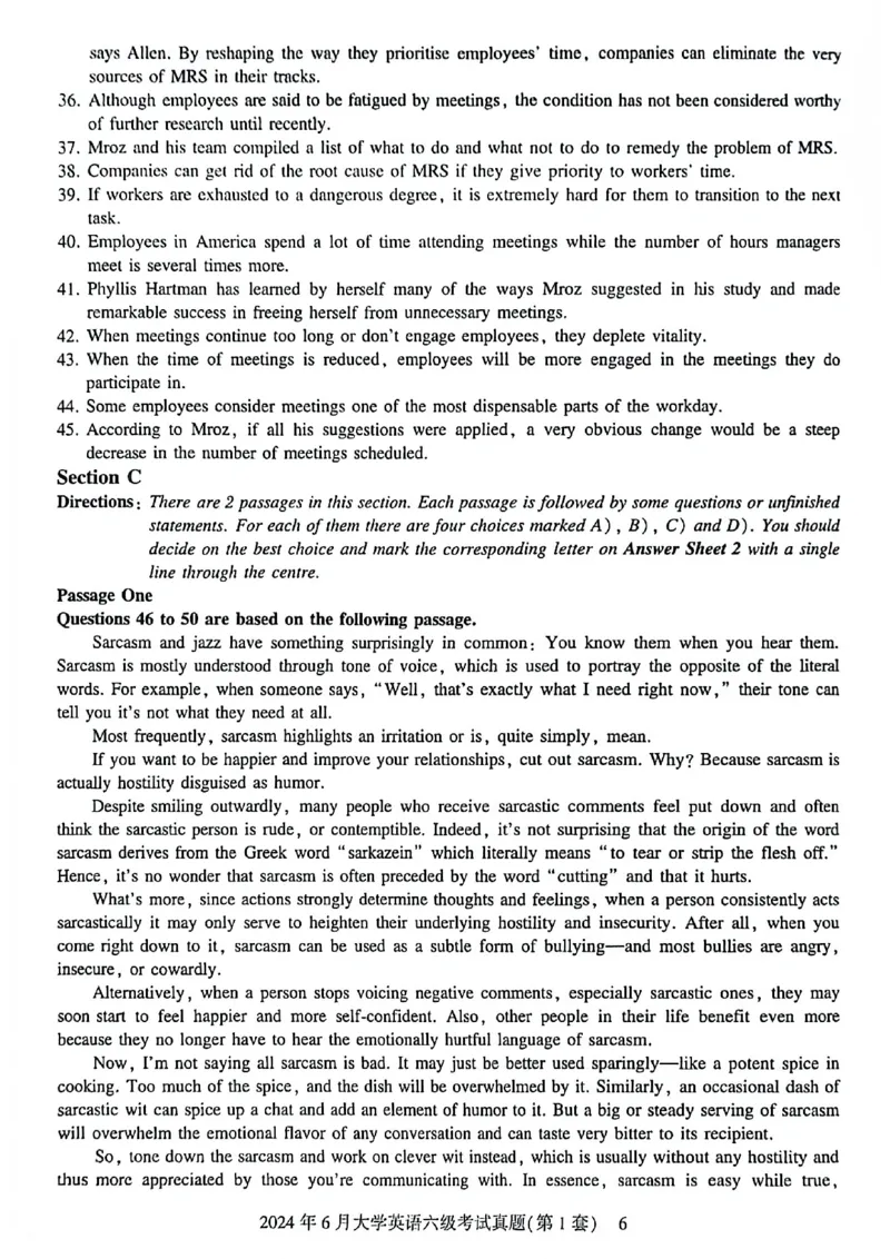 2024年6月六级三套真题带答案解析_最新更新，视频都在这_2026，6月六级速转存易和谐_讲义_就这样过英语六级真题+模拟