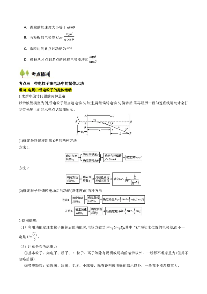 考点34电容器带电粒子在电场中的运动（核心考点精讲精练）（原卷版）_04高考物理_2025年新高考资料_一轮复习_备战2025年高考物理一轮复习考点帮（新高考通用）（完结）