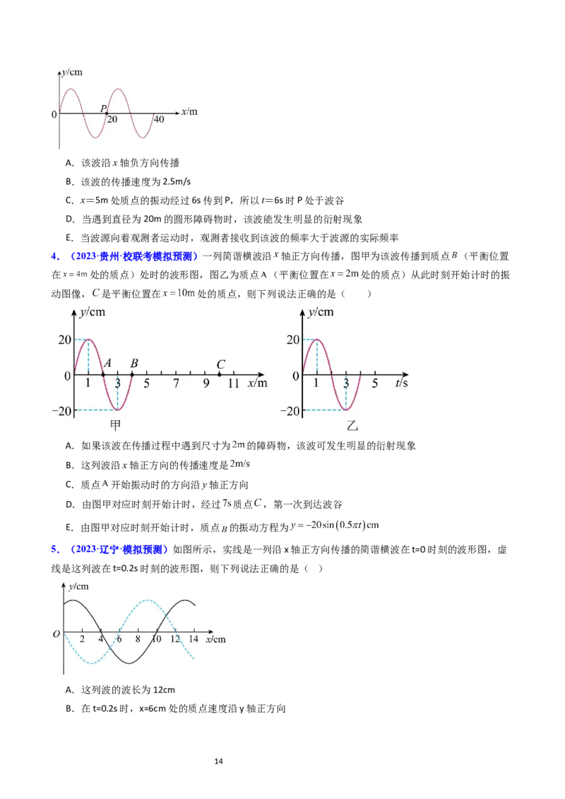 考点32机械波（核心考点精讲+分层精练）-备战2024年高考物理一轮复习考点帮（新高考专用）（原卷版）_04高考物理_新高考复习资料_2024新高考复习资料_一轮复习资料