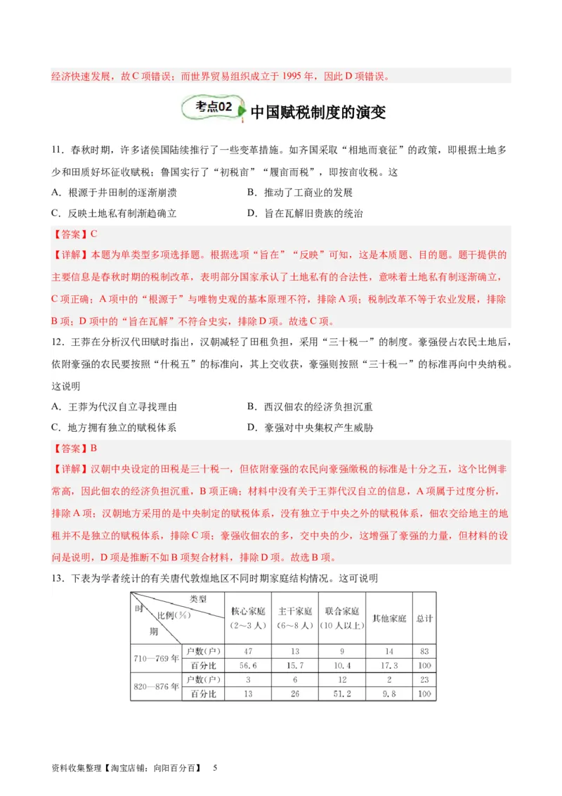 考点巩固卷24货币与赋税制度(解析版)_07高考历史_新高考复习资料_2024年新高考复习资料_一轮复习资料_完2024年高考历史一轮复习考点通关卷（新高考通用）_考点巩固卷