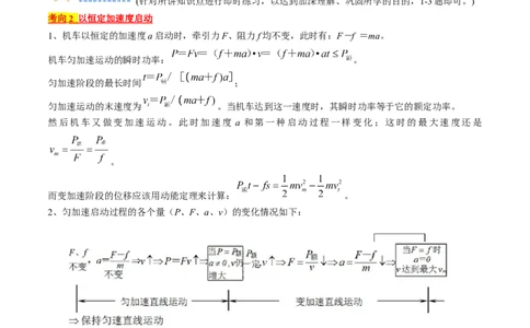考点23机车启动问题（原卷版）_04高考物理_通用版（老高考）复习资料_2024年复习资料_完备战2024年高考物理一轮复习考点帮（全国通用）