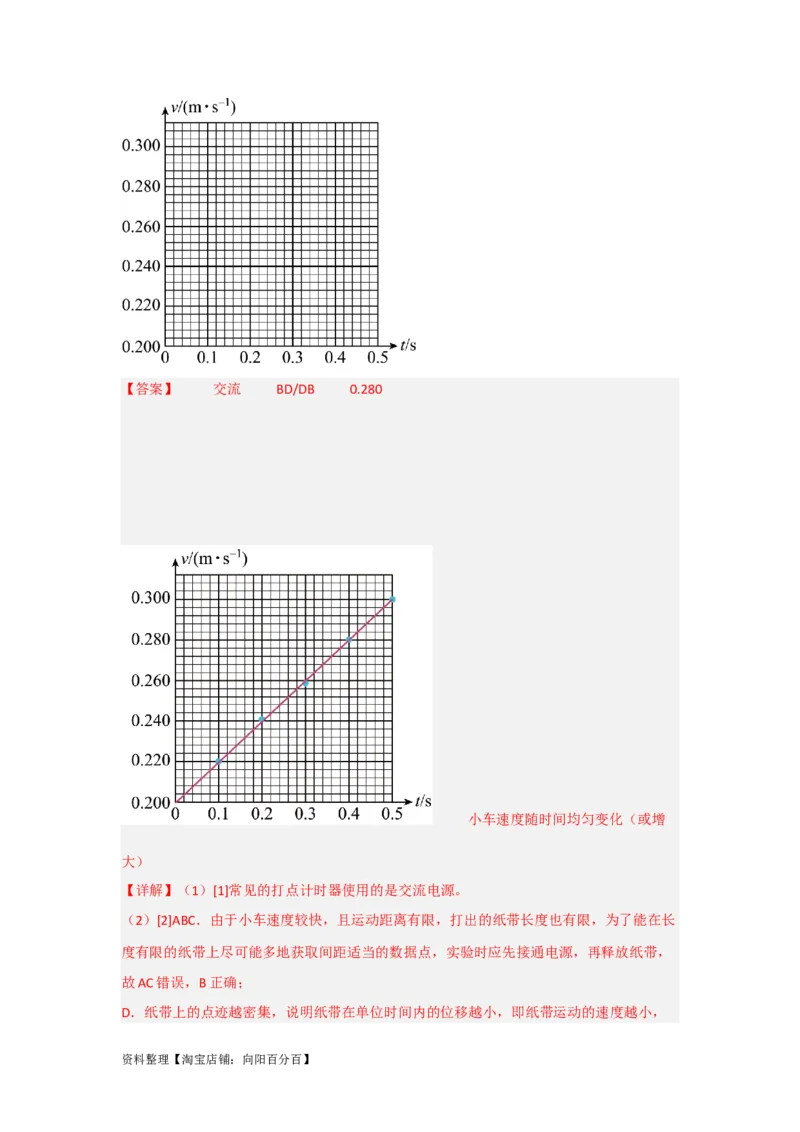 第4讲实验探究匀变速直线运动（解析版）_04高考物理_新高考复习资料_2024新高考复习资料_一轮复习资料_完划重点2024年高考一轮复习精细讲义