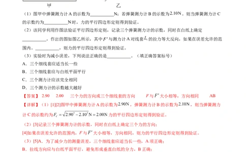 第11讲探究两个互成角度的力的合成规律（练习）（解析版）_04高考物理_新高考复习资料_2024新高考复习资料_一轮复习资料_2024年高考物理一轮复习讲练测（讲义+练习+课件）（新高考）