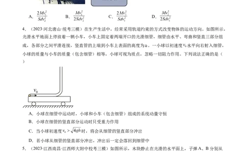 第31讲动量守恒定律及其应用（练习）（原卷版）_04高考物理_新高考复习资料_2024新高考复习资料_一轮复习资料_2024年高考物理一轮复习讲练测（讲义+练习+课件）（新高考）_讲义+练习