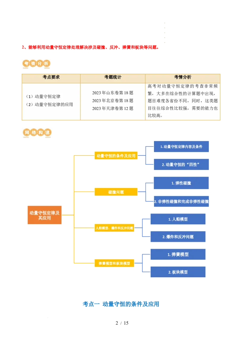 第31讲动量守恒定律及其应用（讲义）（原卷版）_04高考物理_新高考复习资料_2024新高考复习资料_一轮复习资料_2024年高考物理一轮复习讲练测（讲义+练习+课件）（新高考）_讲义+练习