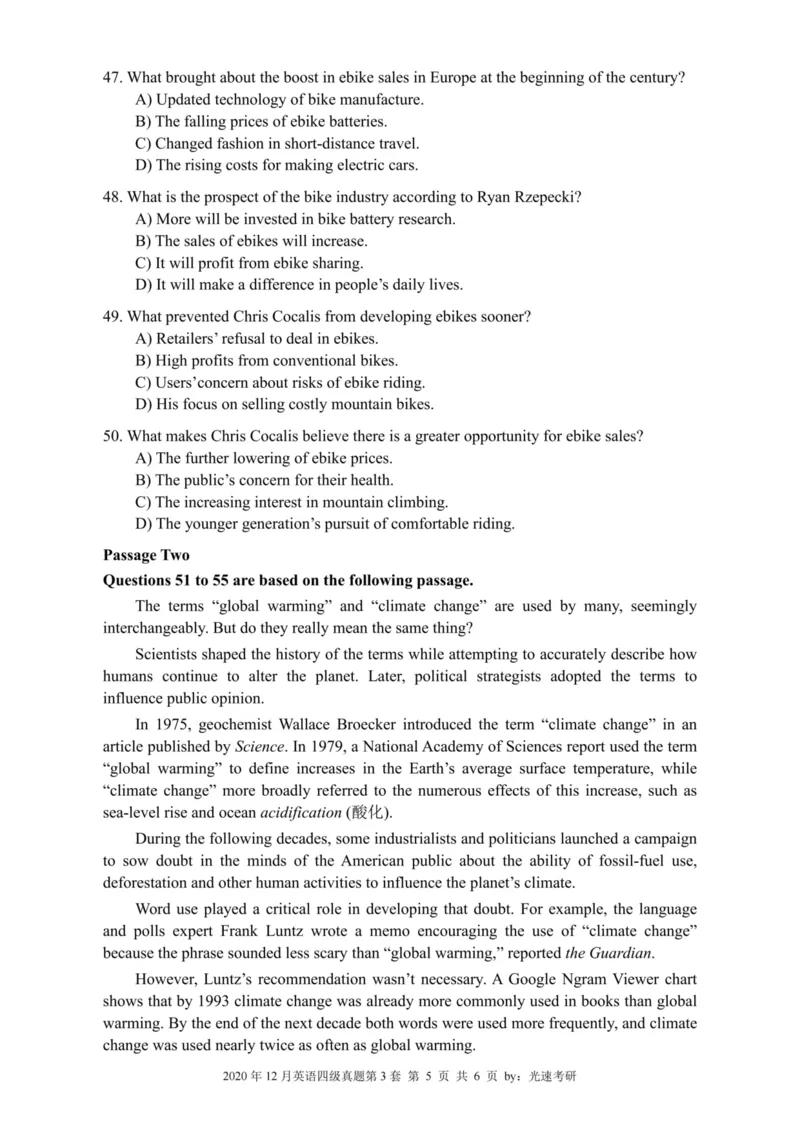 2020.12四级真题全3套(带书签)_02.四六级真题+模拟题（0128）_四级真题+音频+解析(0128)_03.2016&mdash;2025年新题型_2020年12月四级