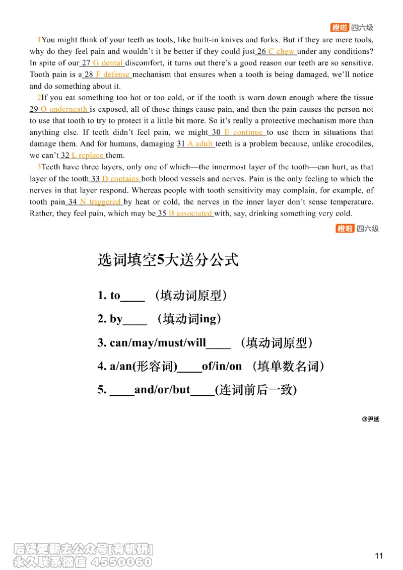 [8.17]--选词填空_最新更新，视频都在这_2026、6月四级速转存易和谐_1、2025年6月四级_10.2026四级英语橙啦_{1}--课程_{8}--阅读精讲精练
