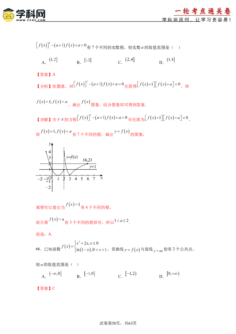 考点巩固卷05函数的图象与方程(八大考点）（解析版）_02高考数学_2025年新高考资料_一轮复习_2025年高考数学一轮复习考点通关卷（新高考通用）