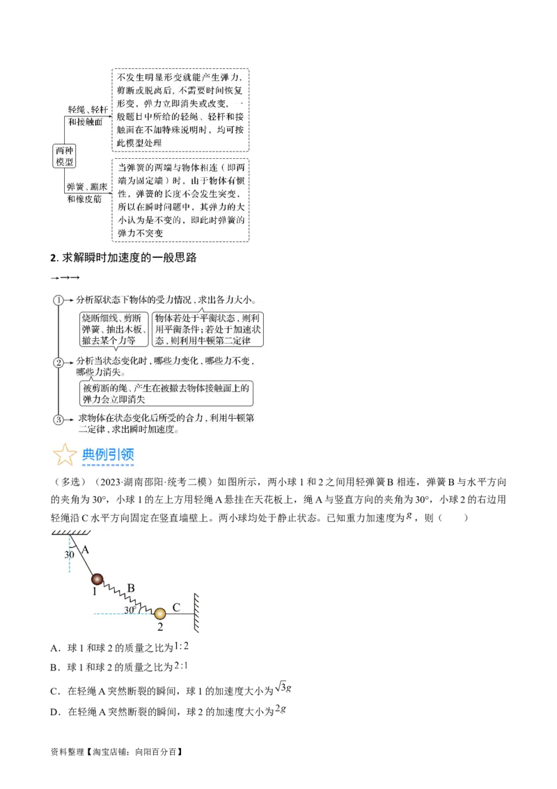 考点11牛顿第二定律的应用（解析版）_04高考物理_通用版（老高考）复习资料_2024年复习资料_完备战2024年高考物理一轮复习考点帮（全国通用）_答案解析版