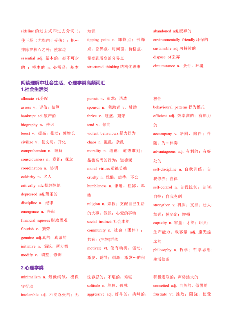 词汇知识专题03阅读理解高频词汇（练习）（解析版）_02高考数学_2025年新高考资料_二轮复习_01高考语文等多个文件_上好课2025年高考英语二轮复习讲练测（新高考通用）