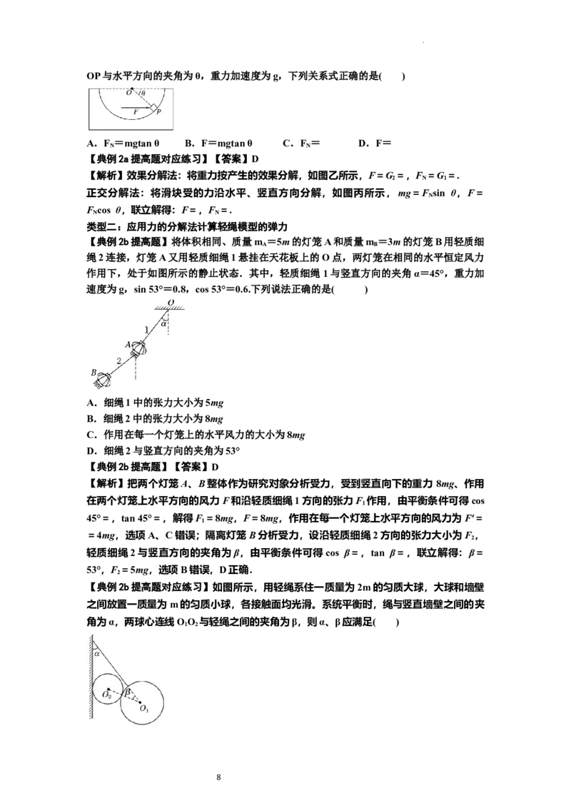 知识点6：弹力（提高解析版）_04高考物理_新高考复习资料_2024新高考复习资料_一轮复习资料_提高版2024届高考物理一轮复习讲义及对应练习_知识点6：弹力提高版