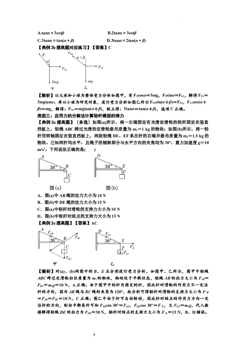 知识点6：弹力（提高解析版）_04高考物理_新高考复习资料_2024新高考复习资料_一轮复习资料_提高版2024届高考物理一轮复习讲义及对应练习_知识点6：弹力提高版
